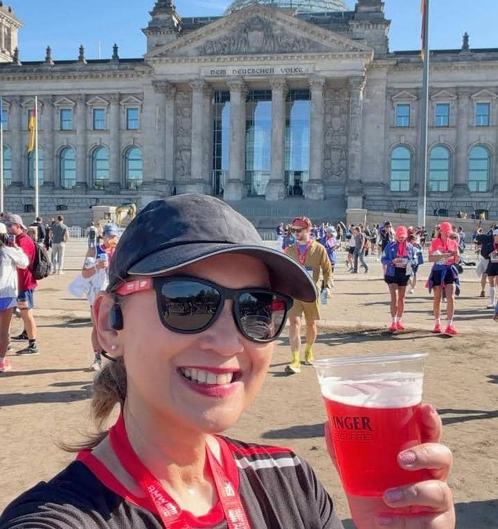 Ira Wibowo finish 5 km Berlin Marathon 2026