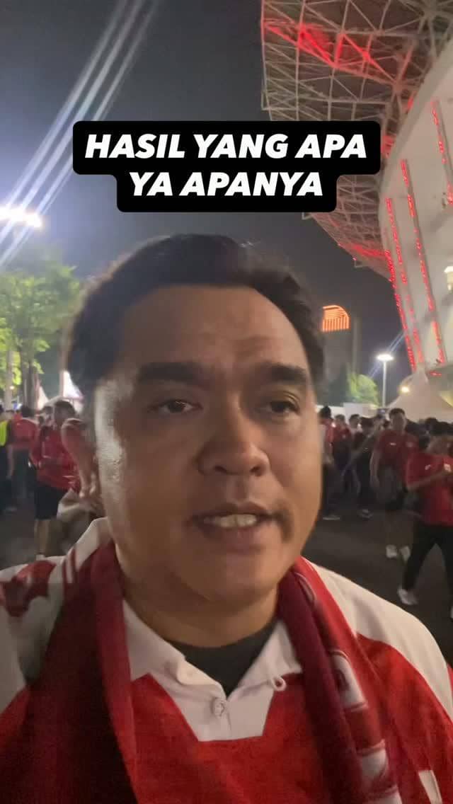 Reaksi seorang artis di Instagram setelah tim nasional Indonesia gagal meraih kemenangan melawan Malaysia.
