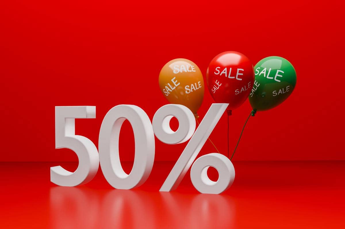 ilustrasi diskon 50%.