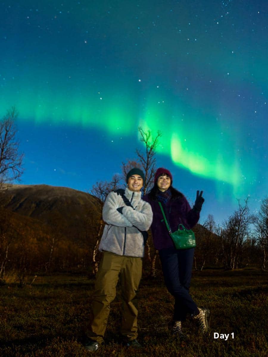 Kenes Andari dan Winky Wiryawan melihat aurora di Tromsø