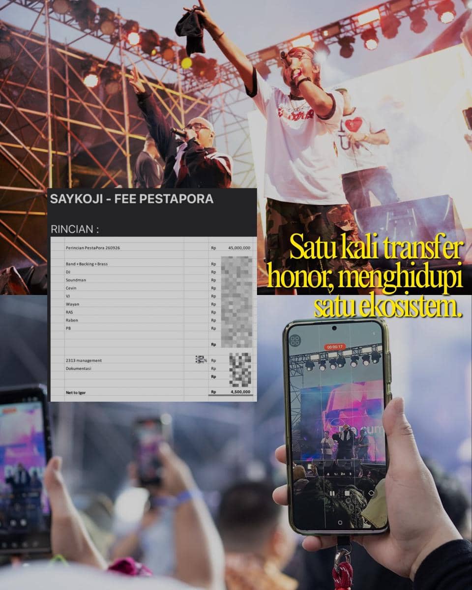 Saykoji spill soal pembagian honor pas tampil Pestapora