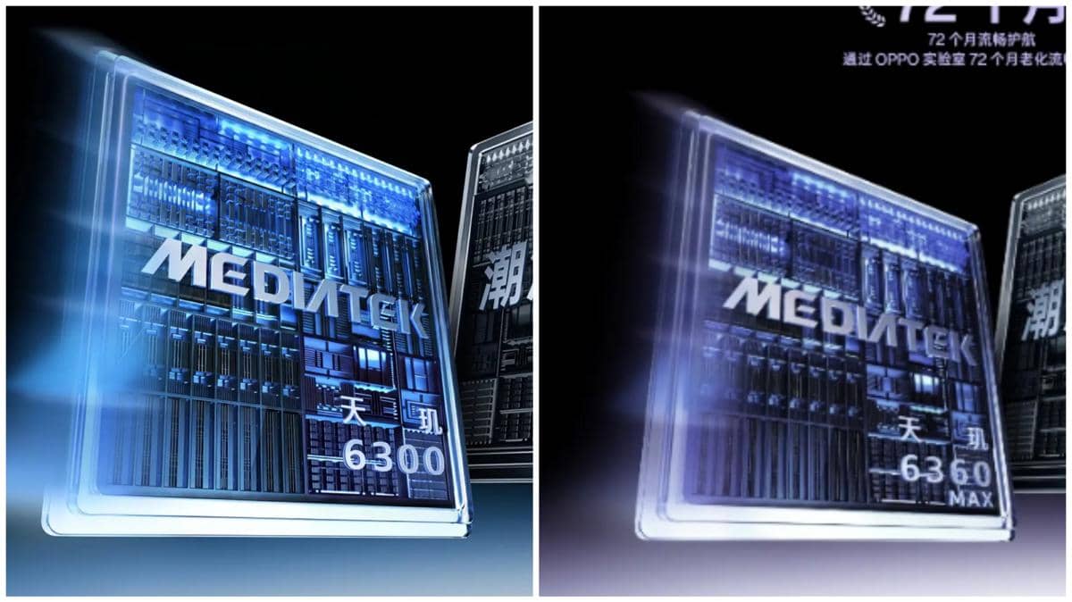 ilustrasi CPU MediaTek Dimensity 6300 (kiri) dan MediaTek Dimensity 6360 Max (kanan)