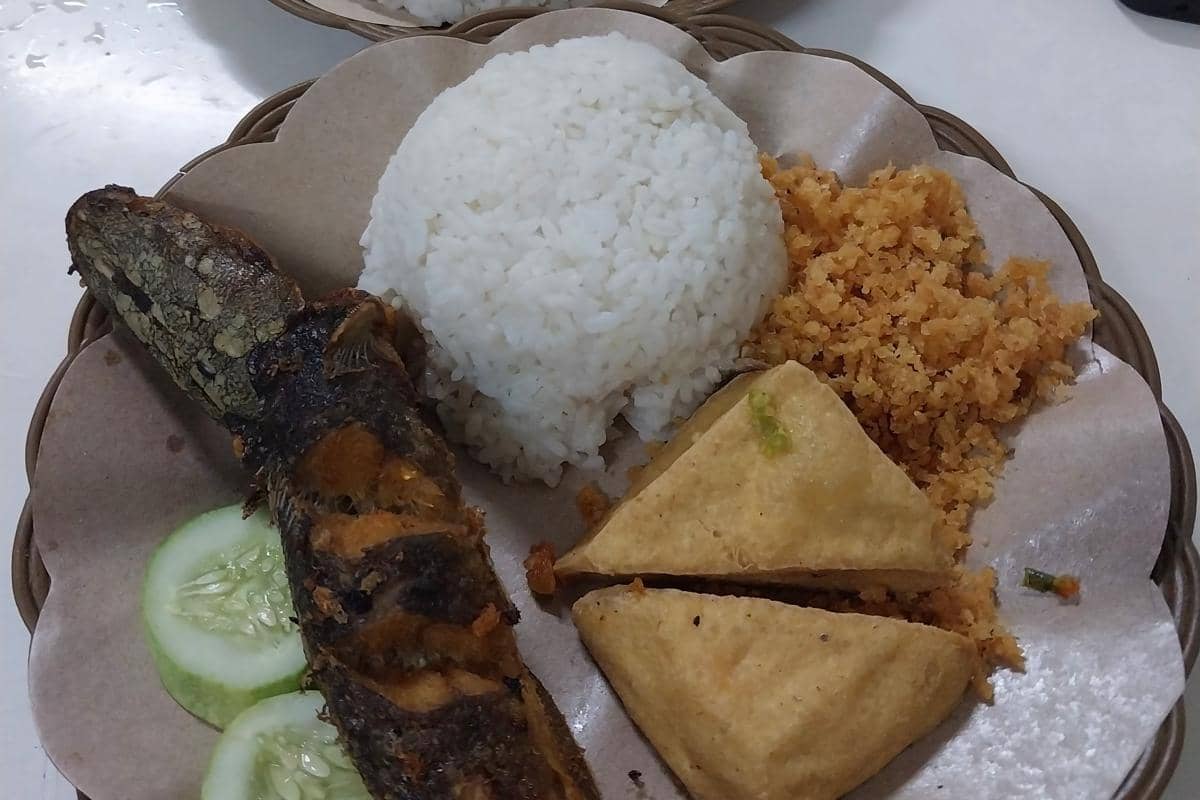 potret nasi uduk dengan lele