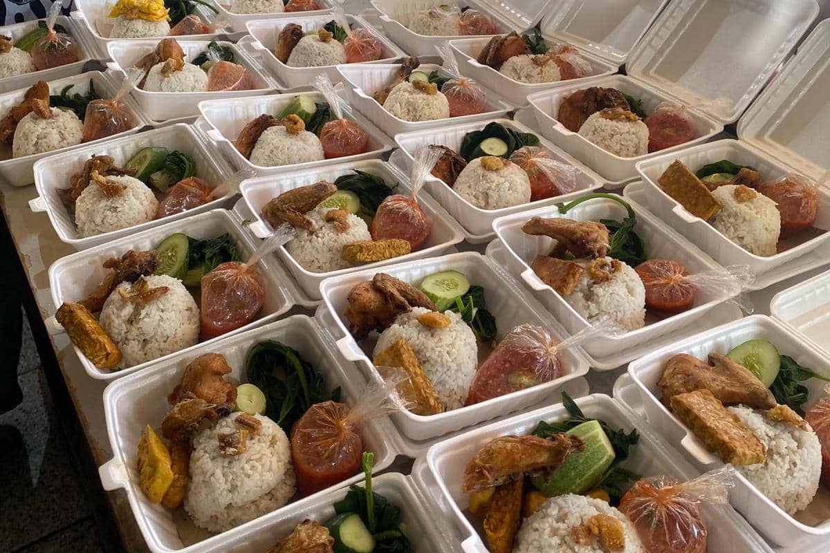 potret nasi tempong di warung Nasi Tempong Mbak Nur, Sanur, Denpasar