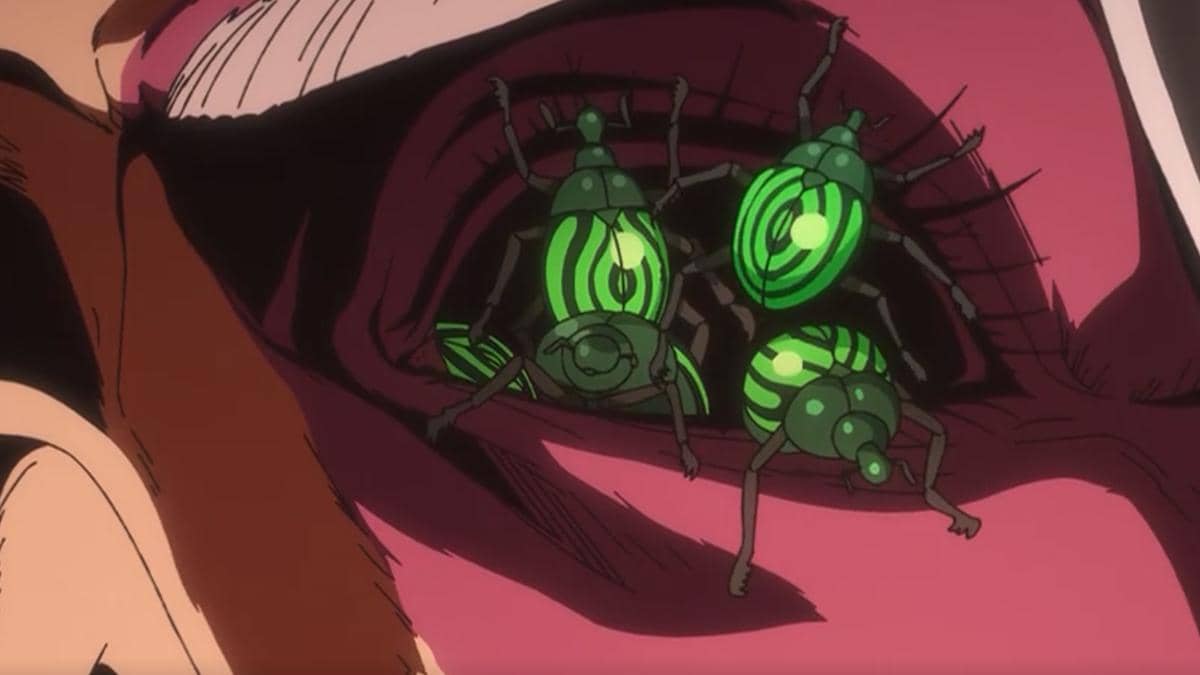 Para serangga hidup di tubuh Mrs. Robinson dalam ilustrasi dari Steel Ball Run yang dirilis Netflix.