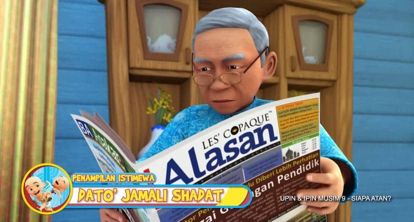 Karakter Datuk Jamali Shadat dalam serial animasi Upin & Ipin produksi Les' Copaque Production di YouTube.