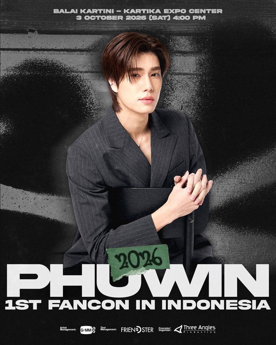 Phuwin dalam acara fancon di Jakarta pada 2026, sebagaimana dibagikan akun Instagram Three Angles Production.