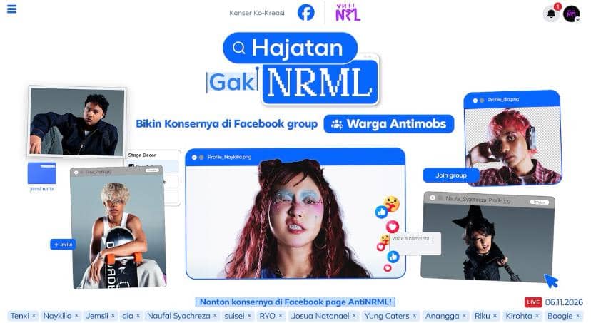 Cara Nonton Konser Facebook Hipdut AntiNRML, Naykilla Jadi Headliner!