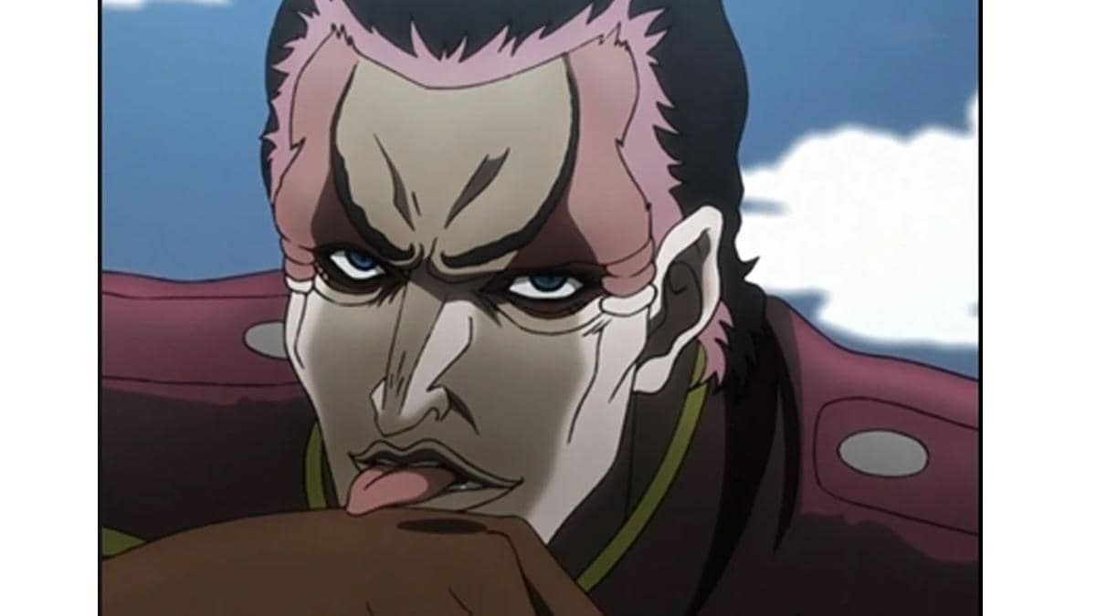 Donovan, musuh yang dihadapi Joseph dalam serial anime JoJo's Bizarre Adventure produksi David Production.