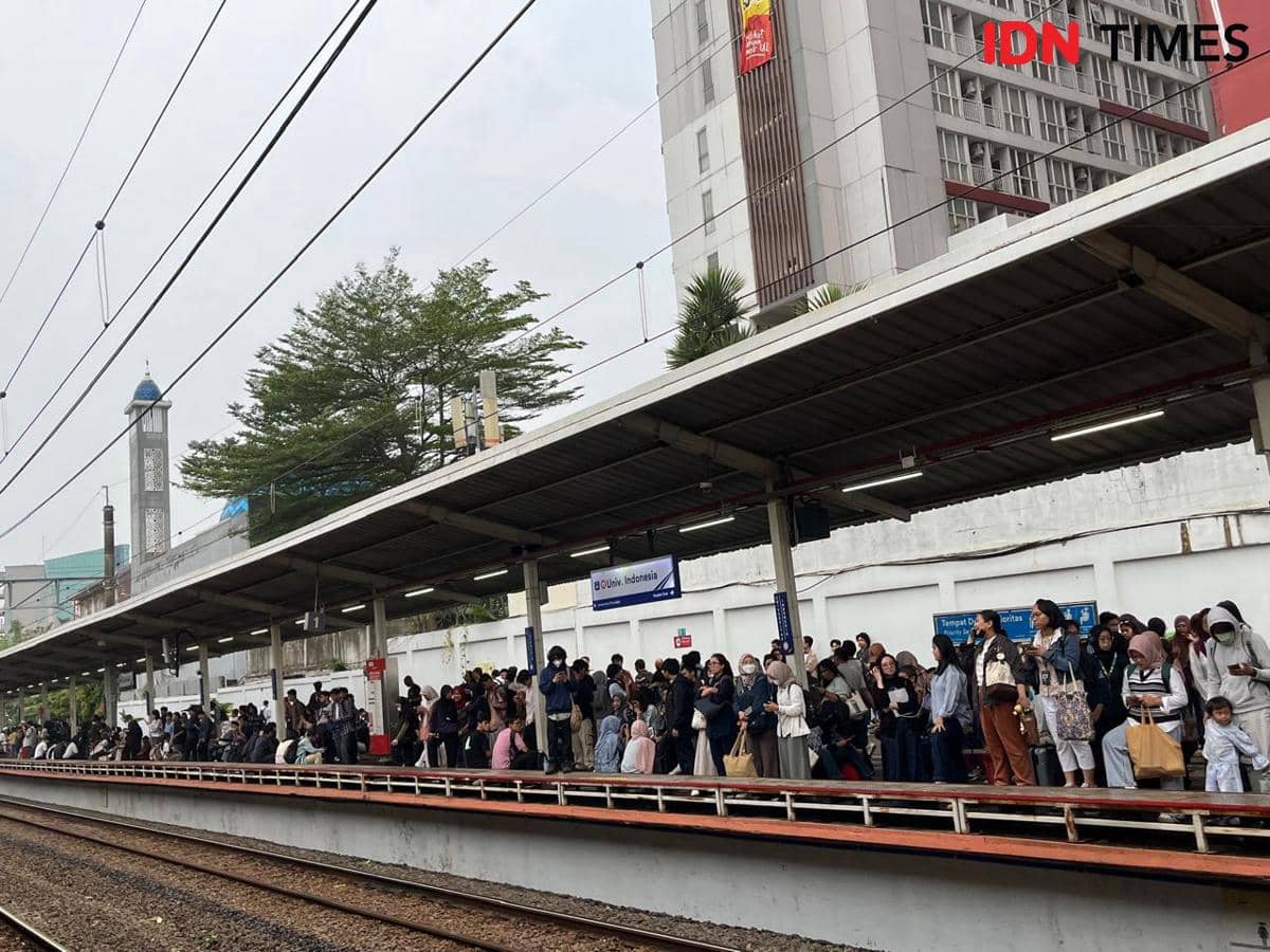 KRL Jakarta-Bogor Terganggu Pohon Tumbang, Penumpang Menumpuk