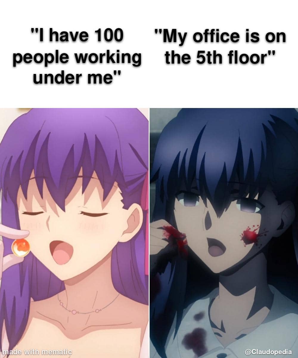 Meme anime dengan karakter berwajah murung yang menggambarkan rasa kecewa kuat dalam situasi sehari-hari.