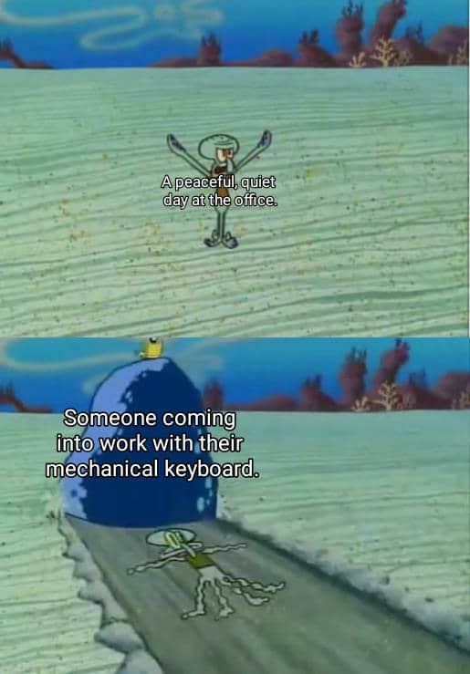 meme SpongeBob tentang keyboard