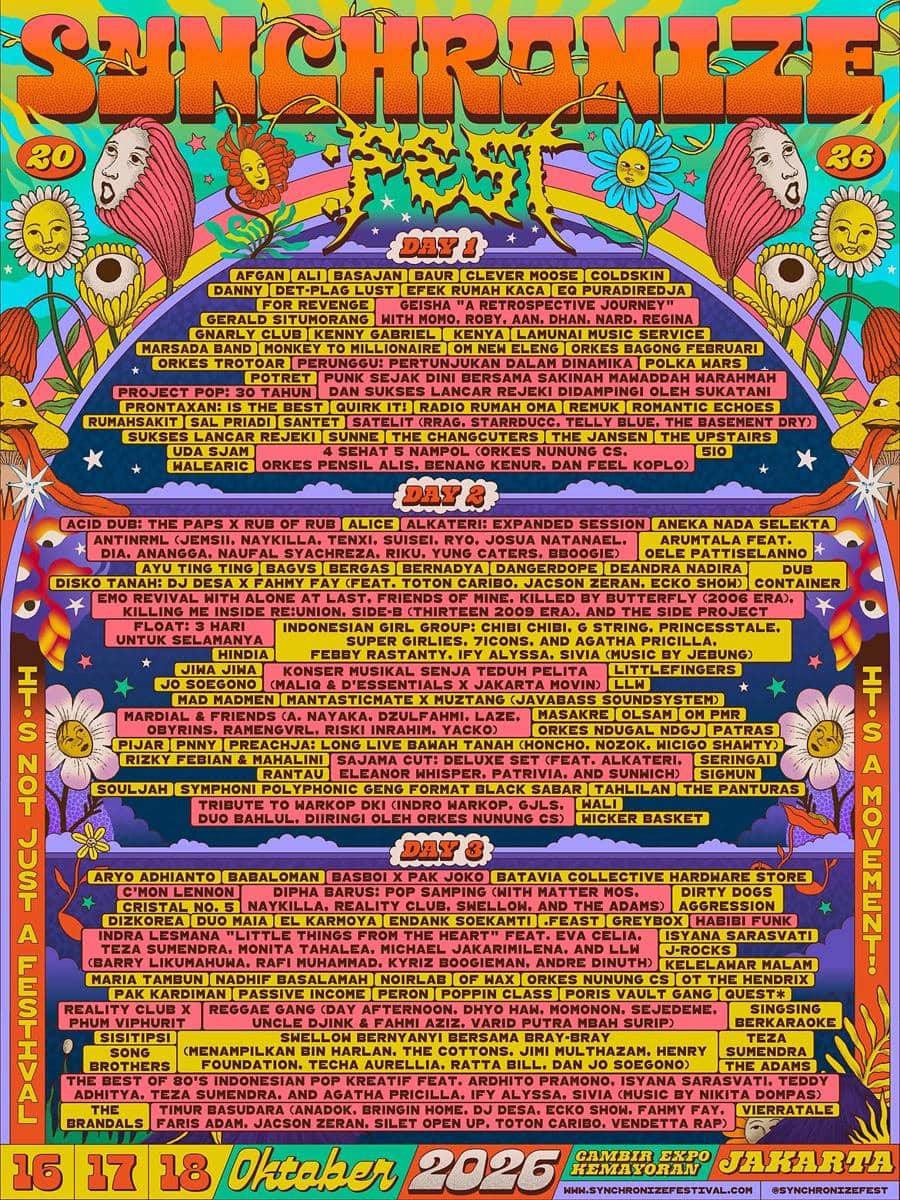 Line up resmi Synchronize Fest 2026 (instagram.com/synchronizefest)