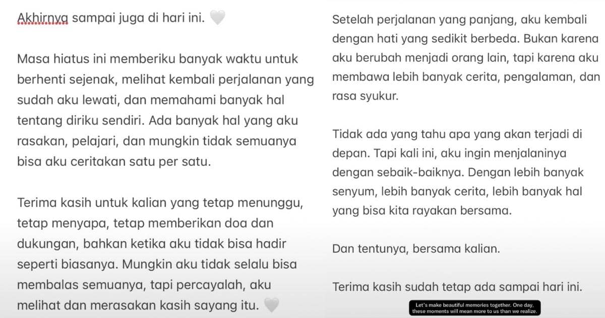 Unggahan akun X Feni JKT48 yang memuat foto dan dibagikan melalui platform media sosial oleh akun Feni.