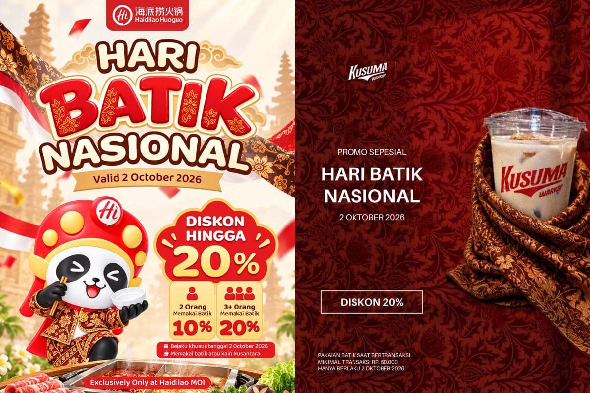 Deretan Promo Makanan dan Minuman Hari Batik Nasional 2026
