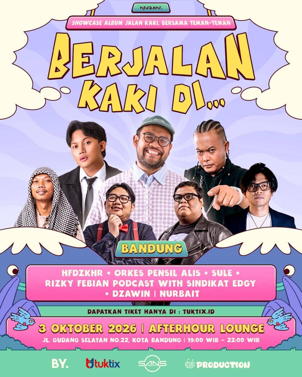 Materi promosi tur showcase bertajuk “Berjalan Kaki di…” yang diunggah melalui akun Instagram hfdzkhr.
