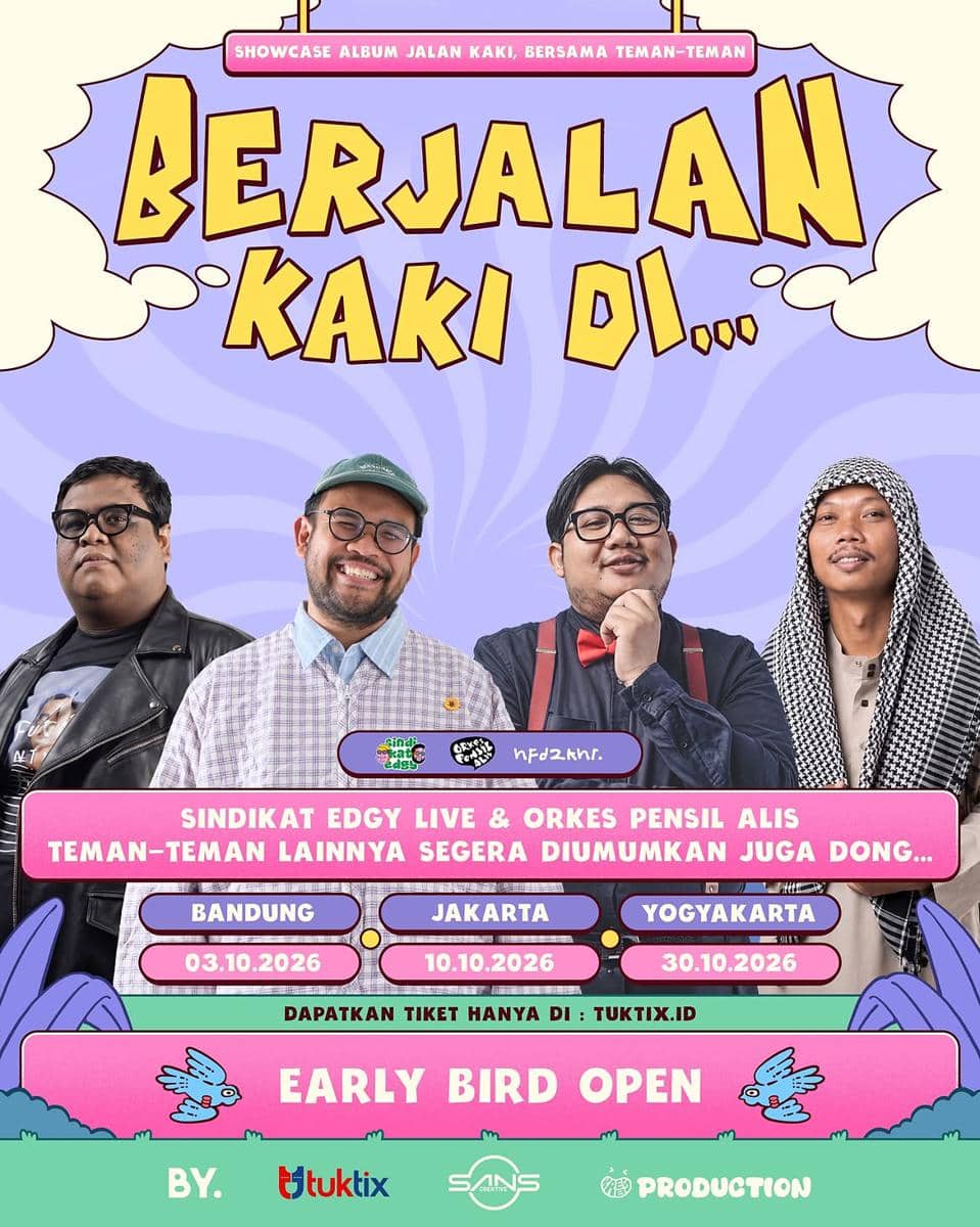 Unggahan Instagram yang mempromosikan tur showcase bertajuk “Berjalan Kaki di…” dari akun hfdzkhr.