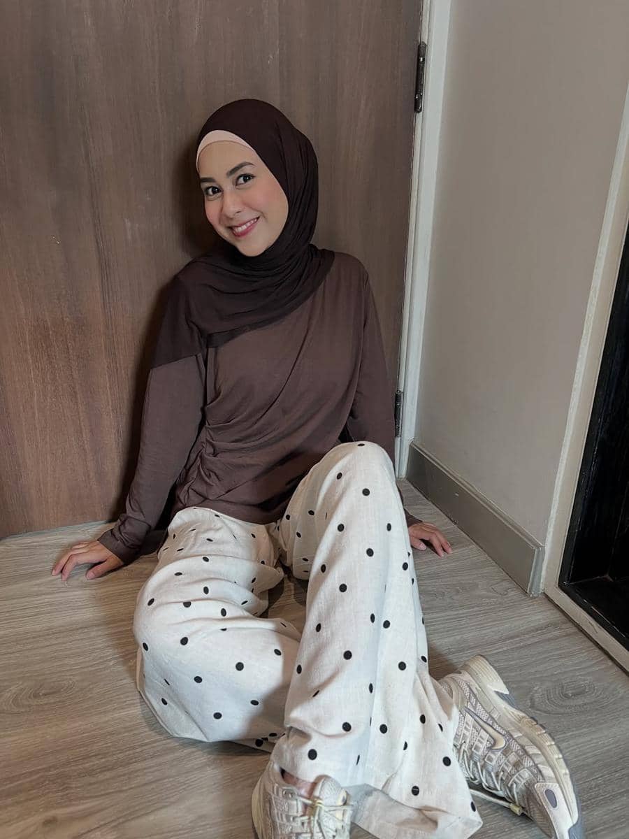 ide styling outfit motif polkadot ala Dianty Annisa