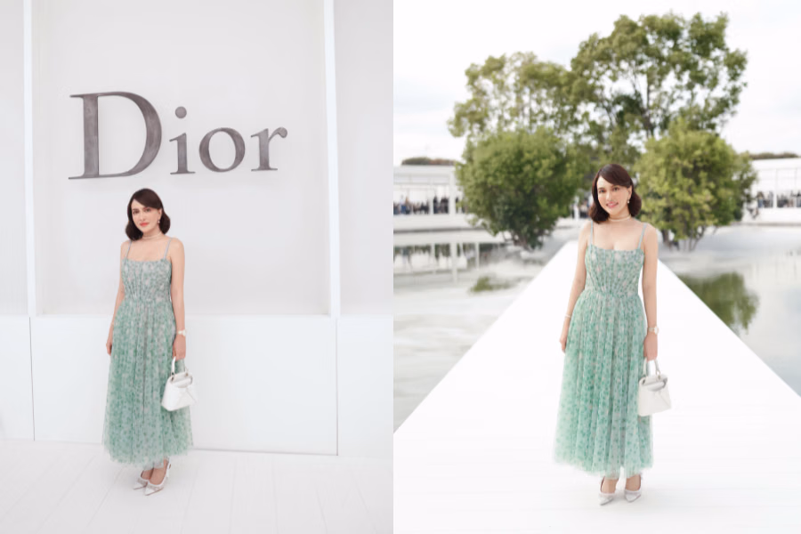Gaya Shandy Aulia di Acara Dior, Pakai Dress Feminin