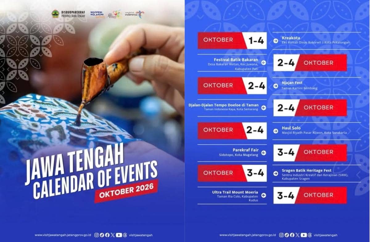 Kalender Event Jawa Tengah Oktober 2026, Catat Tanggalnya!