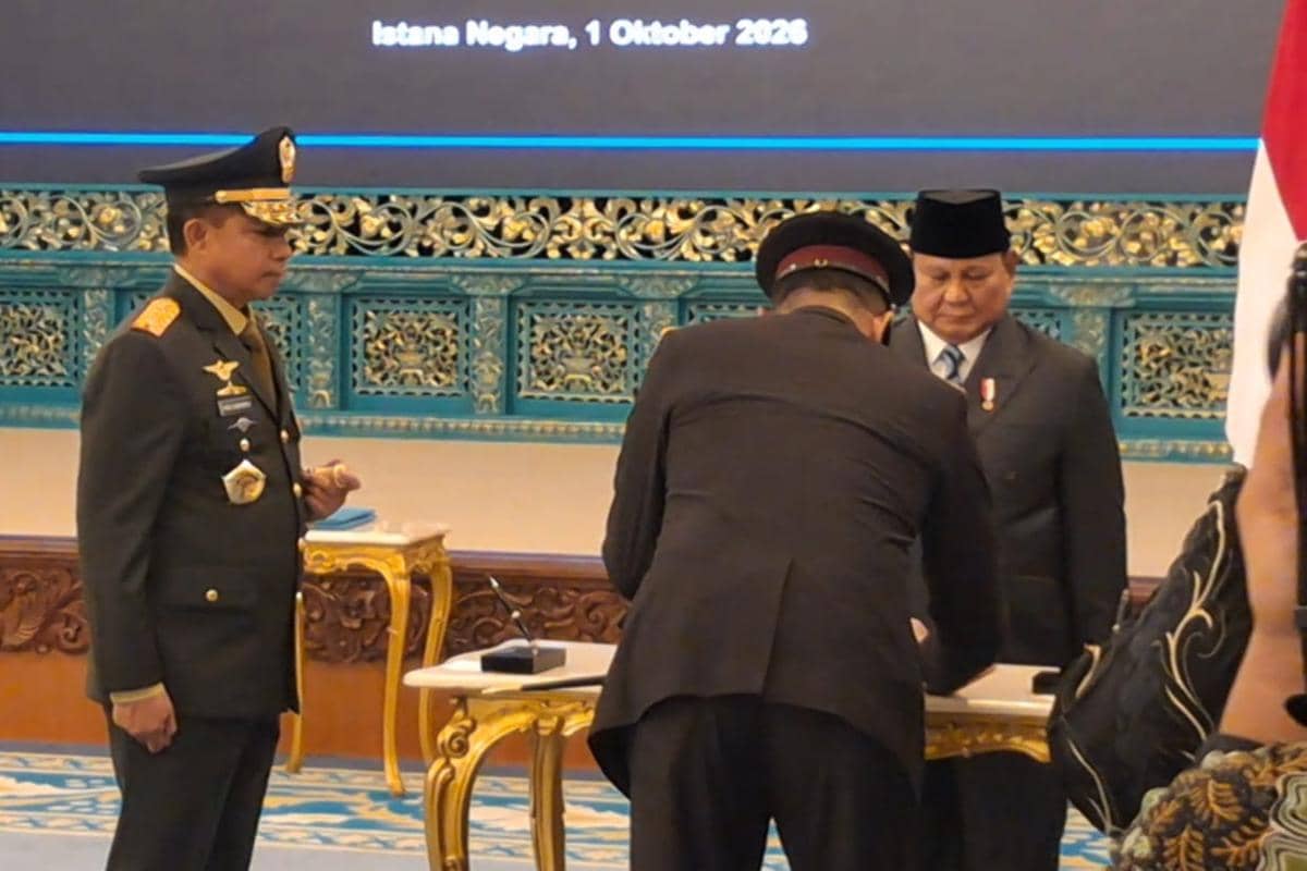 Pelantikan Komjen Pol Suyudi Ario Seto sebagai Kapolri di Istana Negara, Jakarta, Kamis (1/10/2026).