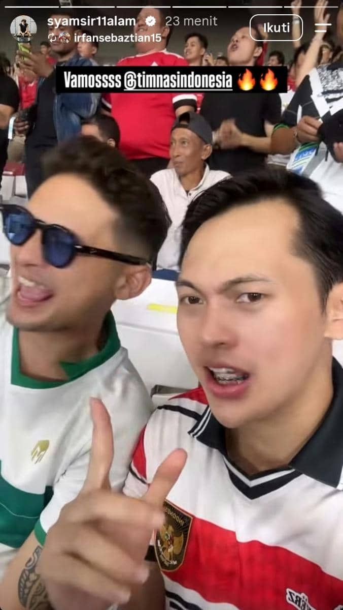Syamsir Alam nonton pertandingan Indonesia vs Bangladesh di ASEAN Cup 2026