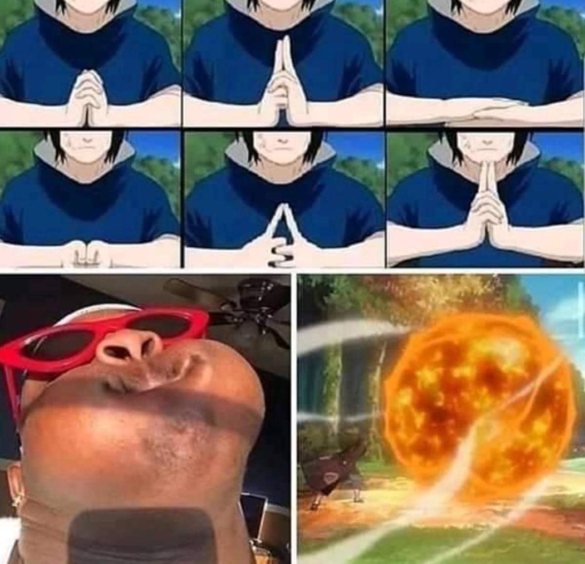 meme Naruto tentang segel tangan
