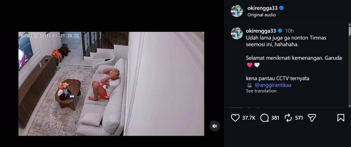 Reaksi artis terhadap keberhasilan timnas Indonesia melaju ke final FIFA ASEAN Cup 2026 dalam unggahan Instagram.