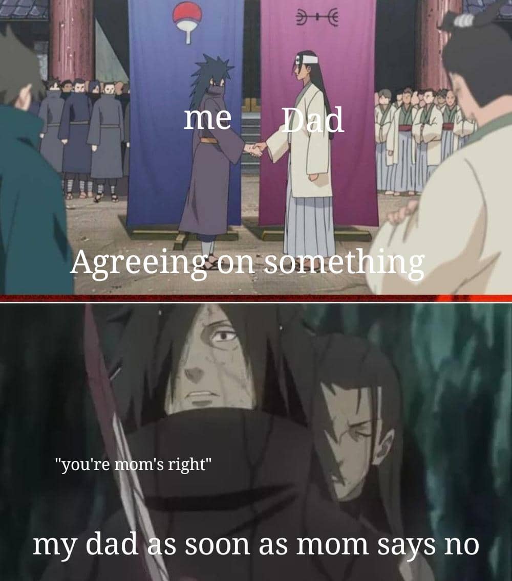 meme Naruto tentang pengkhianatan
