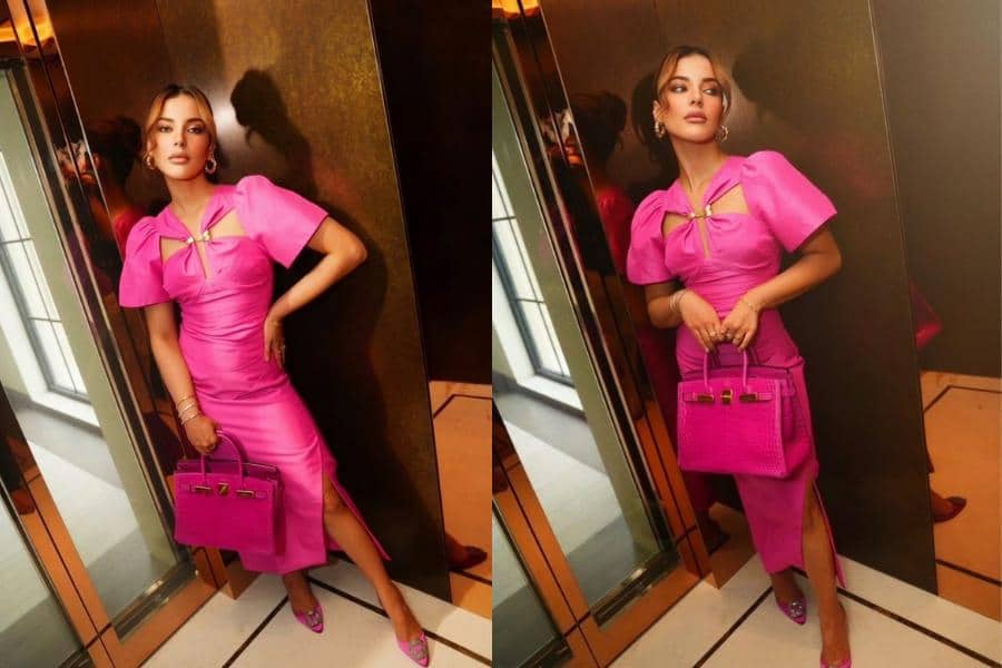 Look Tasya Farasya Pakai Dress ala Barbie, Pakai Tas 1M!