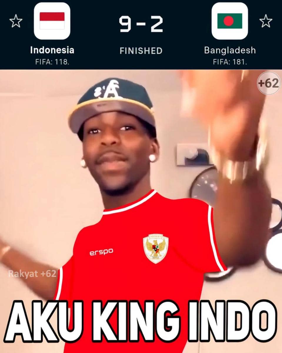 Meme di X dari Jawafess tentang timnas Indonesia yang lolos ke final FIFA ASEAN Cup 2026 dengan nuansa humor.