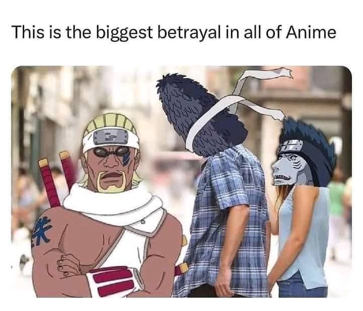 meme Naruto tentang pengkhianatan