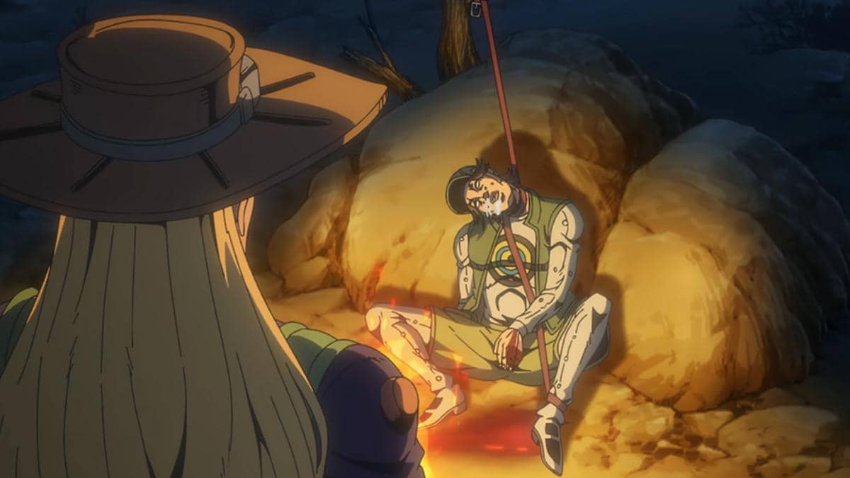 Andrew melakukan anestesi dengan cara ekstrem dalam adegan serial Steel Ball Run yang tersedia di Netflix.