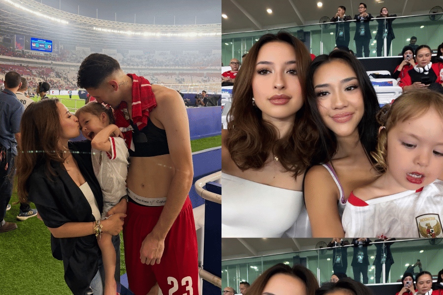 Gaya Jennifer Hubner dan Kamari Nonton Laga Indonesia Vs. Bangladesh
