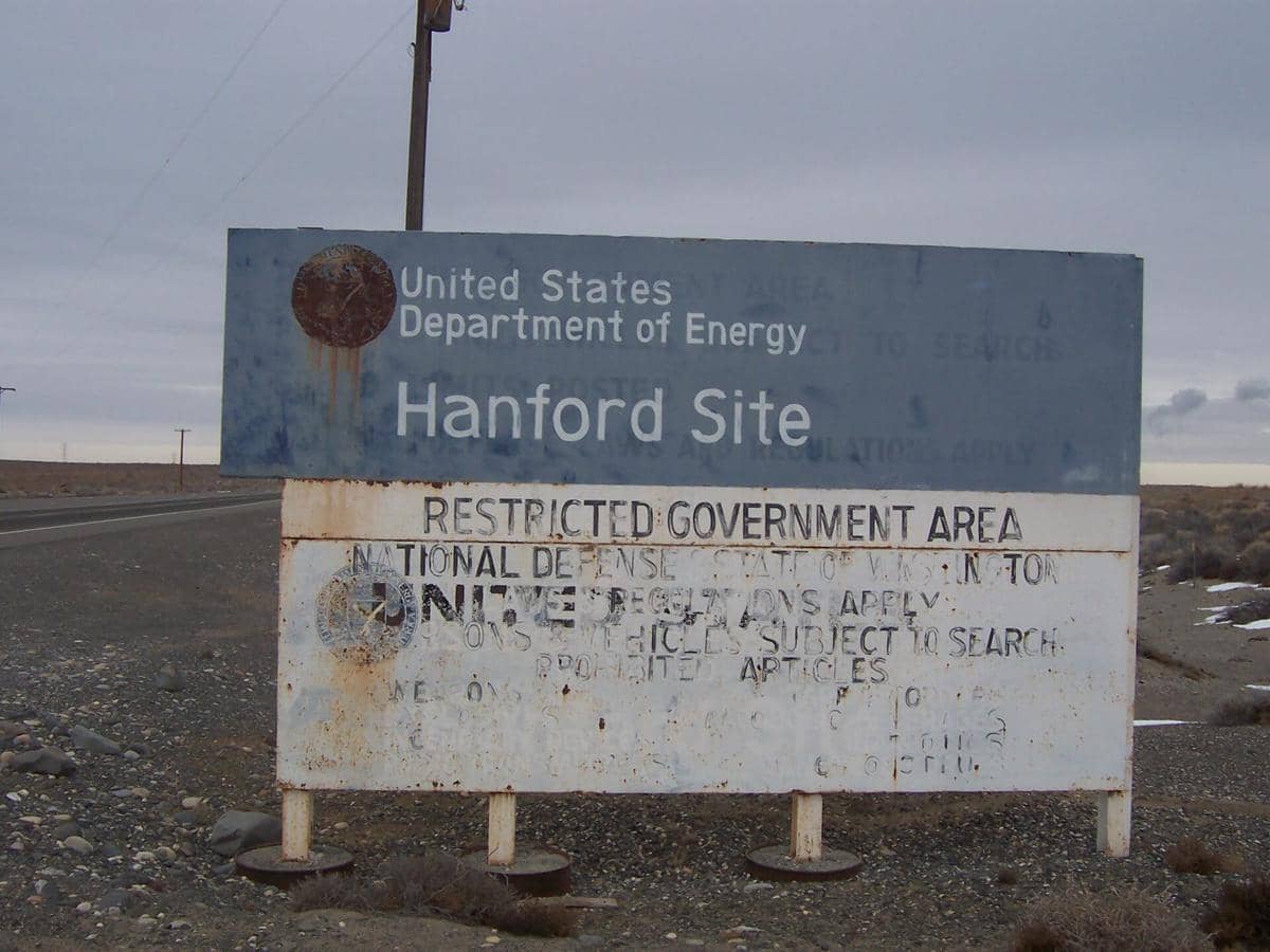 papan selamat datang di Situs Hanford