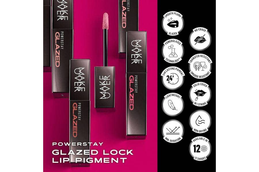 lipstik Make Over Powerstay Glazed Lock Lip Pigment