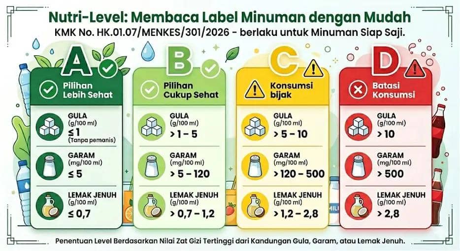 Ilustrasi Nutri-Level dari Kemenkes BKPK sebagai materi informasi mengenai tingkat gizi masyarakat Indonesia.