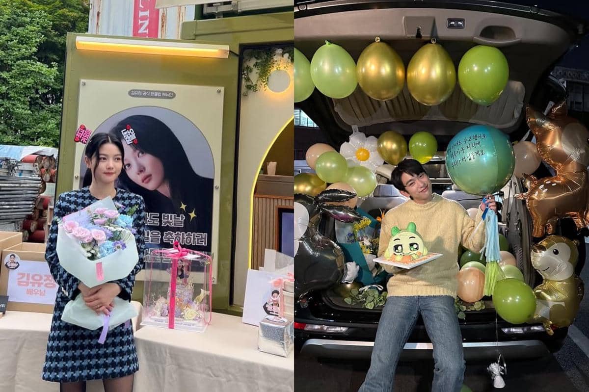 Kolase potret Kim You Jung dan Jin Young dalam dua foto terpisah yang diunggah melalui akun Instagram masing-masing.