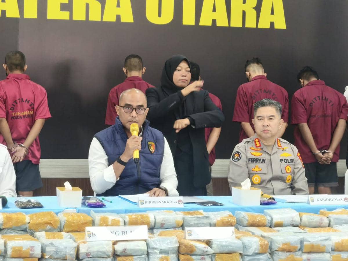 Sebanyak 244 Kg Sabu Disita Polda Sumut, 9 Tersangka Ditangkap