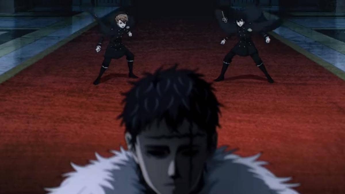 Yuno dan Langris berhadapan dengan Zenon dalam adegan pertarungan anime Black Clover musim kedua produksi Pierrot.