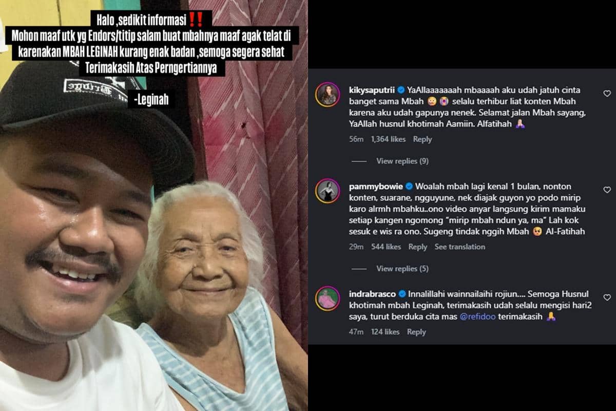 Refido bersama Mbah Leginah dalam sebuah potret yang dibagikan melalui akun Instagram pribadinya @refidoo.