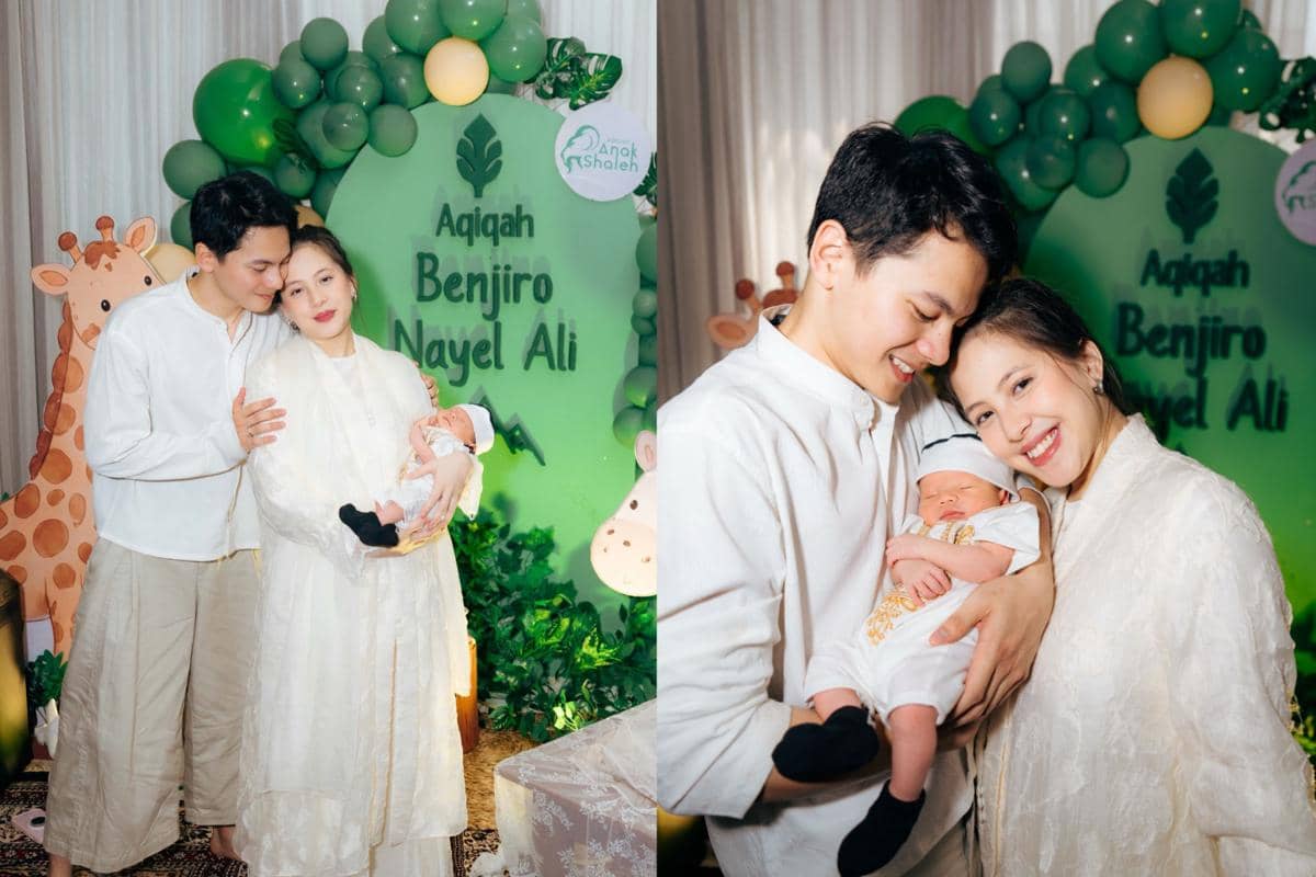 Gaya Adhisty Zara di Akikah Baby Benjiro, Tampil Clean Serba Putih