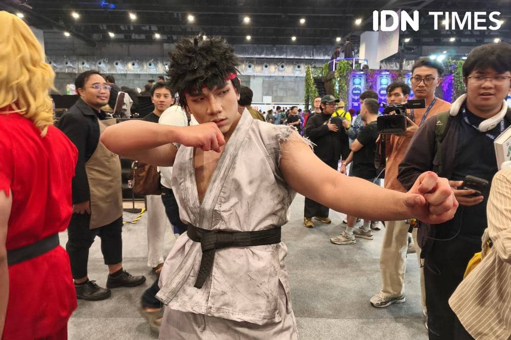 Potret keseruan booth Street Fighter di Indonesia Comic Con 2026 di Jakarta, Sabtu (3/10/2026) (IDN Times/Juan Dwi)