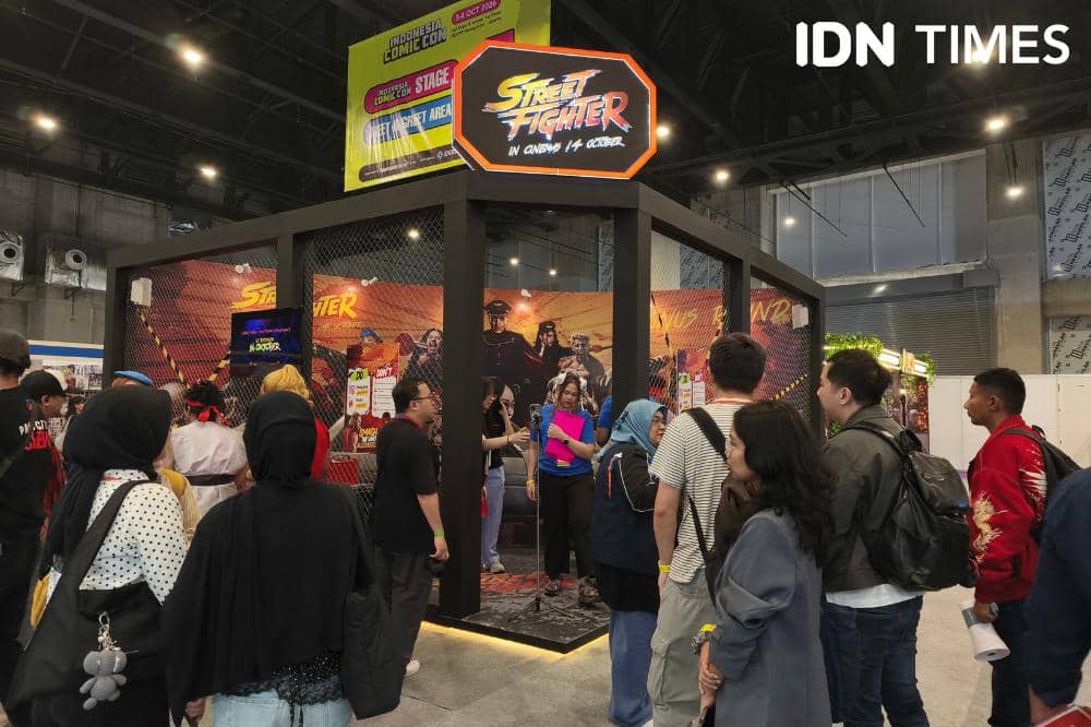 Potret keseruan booth Street Fighter di Indonesia Comic Con 2026 di Jakarta, Sabtu (3/10/2026) (IDN Times/Juan Dwi)