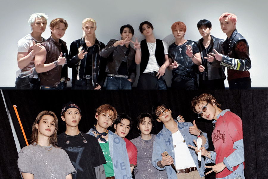 Stray Kids dan BTS (x.com/Stray_Kids | x.com/bts_bighit)