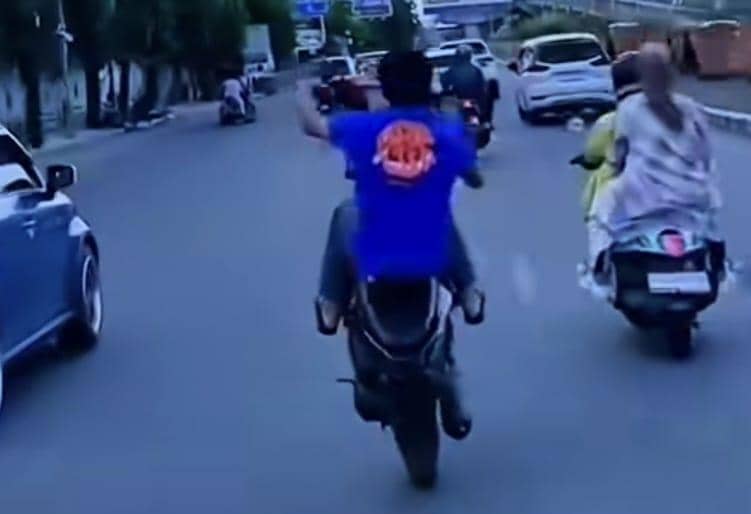 Motor yang digunakan Muhammad Randi (20) saat melakukan aksi freestyle di jalan Kota Makassar. Dok. Polrestabes Makassar