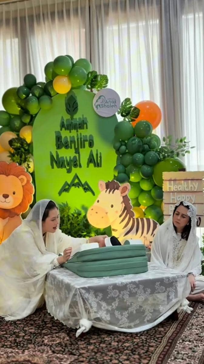 Dekorasi akikah Benjiro, anak Adhisty Zara, yang dibagikan melalui akun Instagram Farah Carpets Official.
