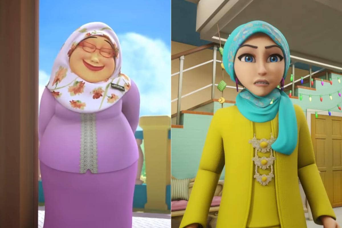 Cikgu Besar dan Mama Zila didesain sebagai karakter muslimah