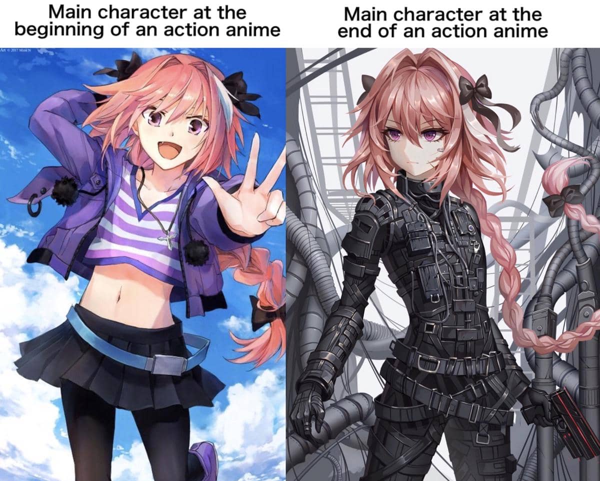 meme anime tentang pengembangan karakter