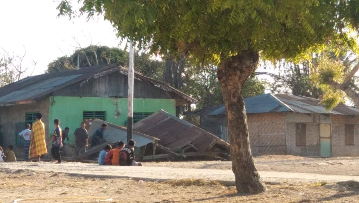 Kerusakan akibat gempa magnitudo 6,1 di Sumba Barat Daya, Nusa Tenggara Timur, berdasarkan dokumentasi Pusdalops NTT.